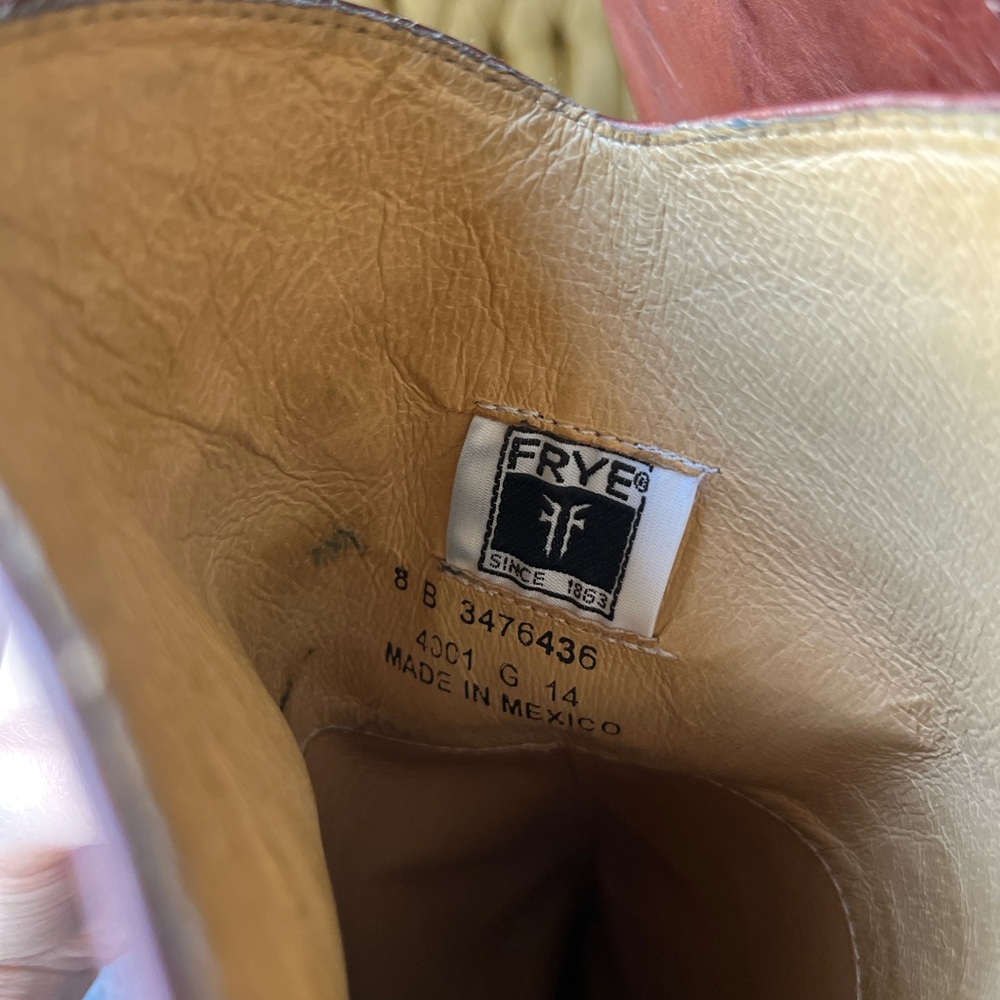 ☾ Frye Melissa logo two-toned tall riding boots - Picture 6 of 8